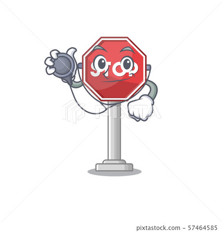 Doctor sign stop mascot shaped with character Doctor sign stop mascot shaped with character 57464585