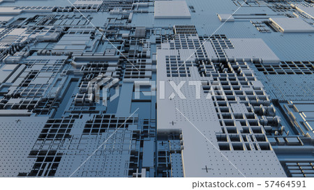 Abstract futuristic surface of a spaceship with sky lighting Abstract futuristic surface of a spaceship with sky lighting 57464591