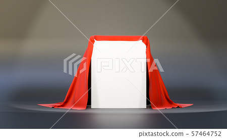 Box covered with red cloth. 3D rendering Box covered with red cloth. 3D rendering 57464752