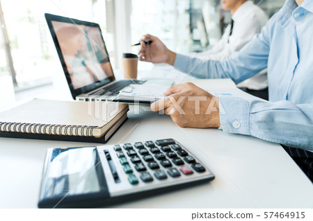 Business People Talking Discussing with coworker 57464915