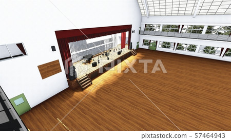 Gymnasium concert, no chairs, curtains open, scaffolding available Illustration 13-62 Gymnasium concert, no chairs, curtains open, scaffolding available Illustration 13-62 57464943