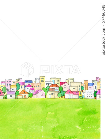 都市風景,自然風景,手拉的例證 都市風景,自然風景,手拉的例證 57466049