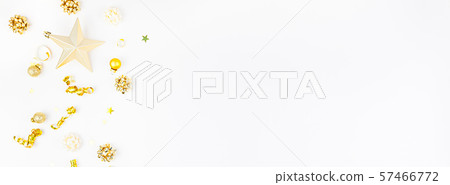 Christmas composition with golden decoration Christmas composition with golden decoration 57466772