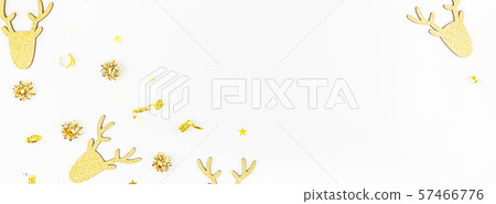 Christmas composition with golden deers Christmas composition with golden deers 57466776