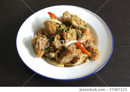Thai food, Spicy crispy deep-fried chicken salad Thai food, Spicy crispy deep-fried chicken salad 57467123