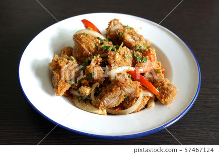 Thai food, Spicy crispy deep-fried chicken salad Thai food, Spicy crispy deep-fried chicken salad 57467124