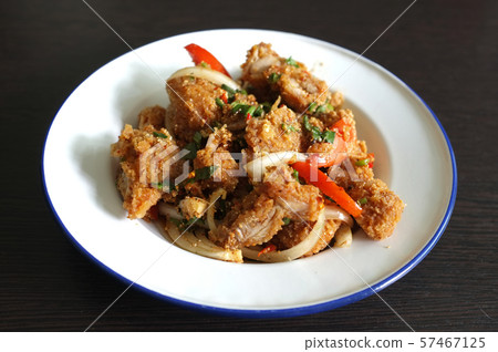 Thai food, Spicy crispy deep-fried chicken salad Thai food, Spicy crispy deep-fried chicken salad 57467125
