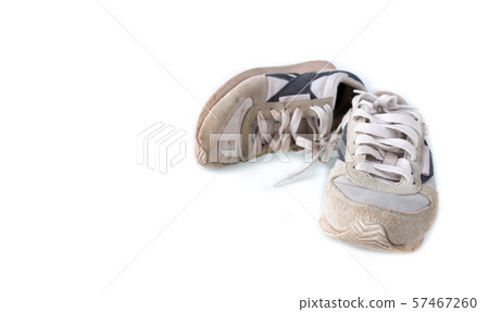 Running shoes are dirty and old after running Running shoes are dirty and old after running 57467260