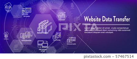 Website Data Transfer Icon Set and Web Header - Stock Illustration ...