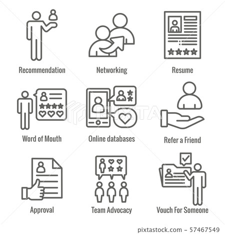 Employee Referral Process Icon Set with 57467549