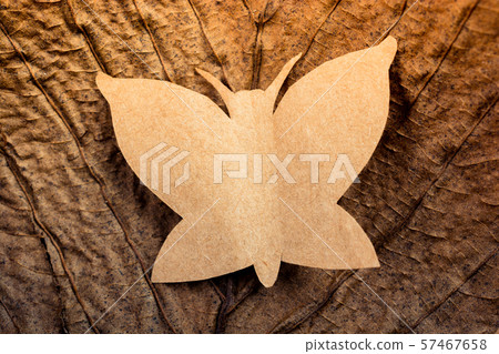 Butterfly cut of paper on brown paper Butterfly cut of paper on brown paper 57467658