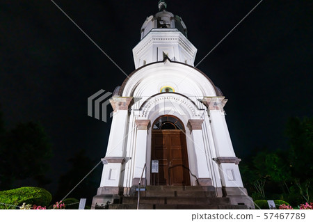 北海道夏日風景函館東正教堂點亮 57467789