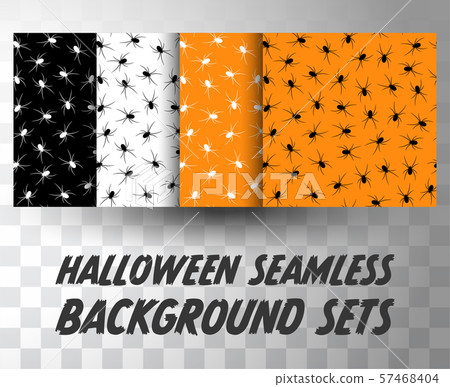 Set of seamless pattern spiders with different colour background 57468404