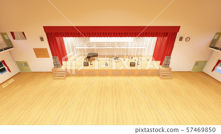 Gymnasium concert, no chairs, curtains open, scaffolding available Illustration 7-66 Gymnasium concert, no chairs, curtains open, scaffolding available Illustration 7-66 57469850
