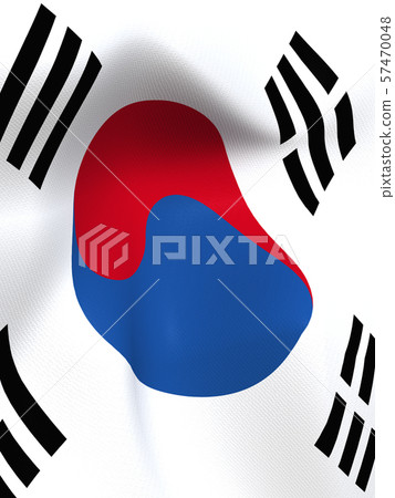CG 3D illustration 3D design background World flag South Korea 57470048