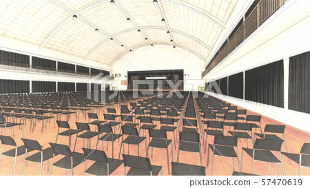 健身房音樂會椅子窗簾黑色閉合的腳手架例證11-48 健身房音樂會椅子窗簾黑色閉合的腳手架例證11-48 57470619