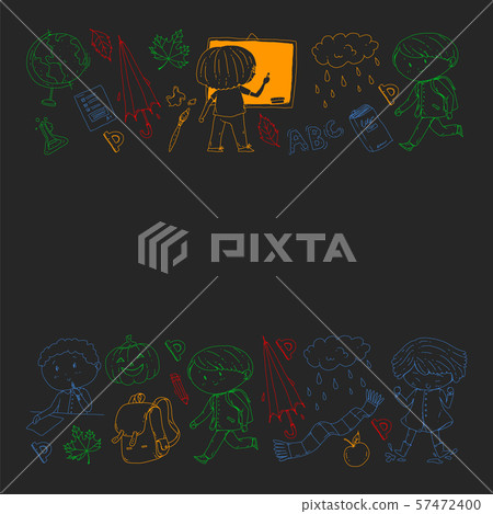 Back to school vector pattern. Education icons for children. Back to school vector pattern. Education icons for children. 57472400