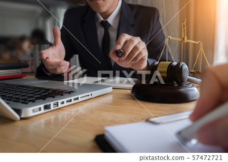 Male lawyer or judge consult having team meeting with client, Law and Legal services concept in office. 57472721