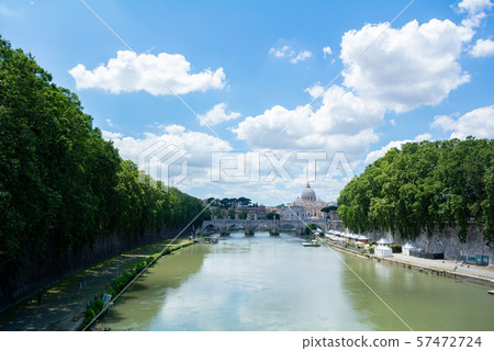 Sant'Angelo Bridge over the Tiber in Rome Sant'Angelo Bridge over the Tiber in Rome 57472724