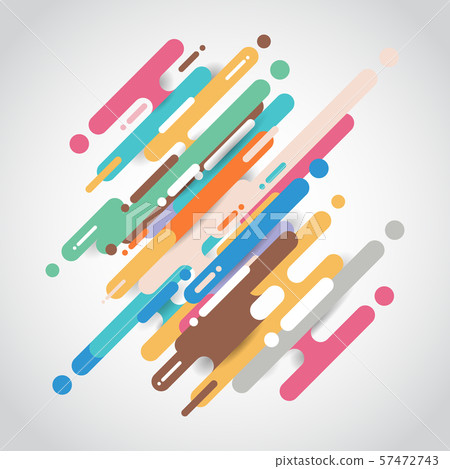 Abstract multicolor rounded shapes lines diagonal 57472743