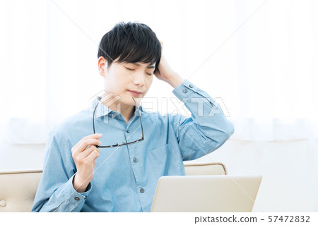 Laptop computer and male Laptop computer and male 57472832