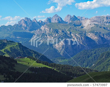 View of Setuda and Geisler Mountains from Sella Pass 57473997