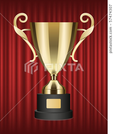 Metallic Trophy, Shiny Golden Cup Vector Image 57474307