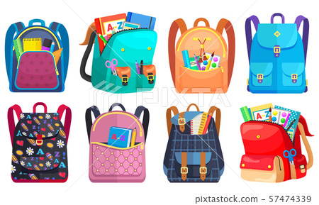 Colored School Backpack Back to School 57474339