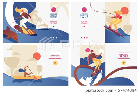Vector concept banners set with women doing 57474384