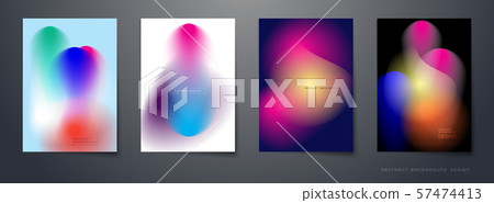 Vector set of abstract background, Composition colorful fluid abstraction, holographic and gradient color design for backgrounds. Layout template for banner, poster, wallpaper, flyer, brochure 57474413