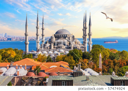 The Blue Mosque of Istanbul, beautiful view 57474924