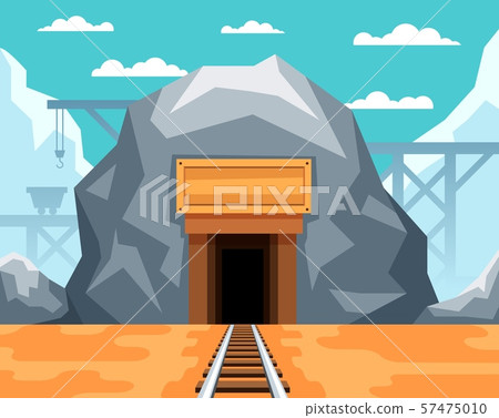 Entrance to the gold mine with rails for carriages 57475010