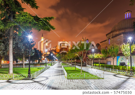 Sultanahmet park and Hagia Sophia museum in Istanbul, Turkey 57475030