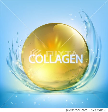 Collagen Serum drop. Pill with cosmetic hyaluronan Collagen Serum drop. Pill with cosmetic hyaluronan 57475042