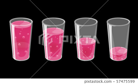 Set of glasses with fresh sparkling juice. Full Set of glasses with fresh sparkling juice. Full 57475599