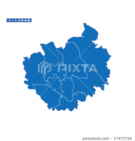 埼玉市地圖簡單的藍城 57475756