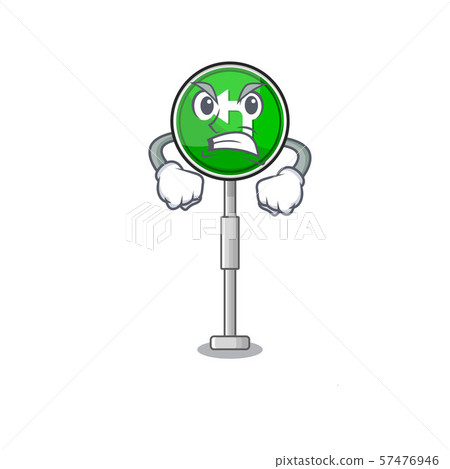 Angry turn left character shaped with mascot Angry turn left character shaped with mascot 57476946