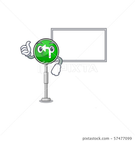 Thumbs up with board turn left isolated with the cartoon Thumbs up with board turn left isolated with the cartoon 57477099
