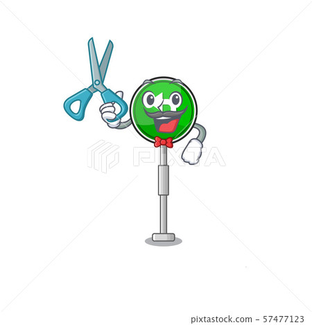 Barber turn left isolated with the cartoon Barber turn left isolated with the cartoon 57477123