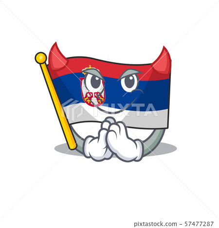 Devil flag serbia mascot shaped on cartoon Devil flag serbia mascot shaped on cartoon 57477287