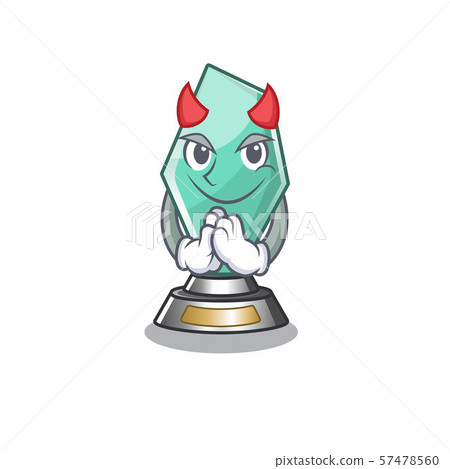 Devil acrylic trophy mascot on a cartoon Devil acrylic trophy mascot on a cartoon 57478560