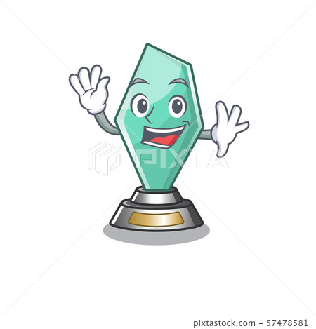 Waving acrylic trophy isolated with the mascot 57478581