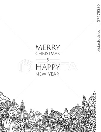 Merry Christmas and Happy New Year. Vector modern template card. Abstract christmas balls. Merry Christmas and Happy New Year. Vector modern template card. Abstract christmas balls. 57479580