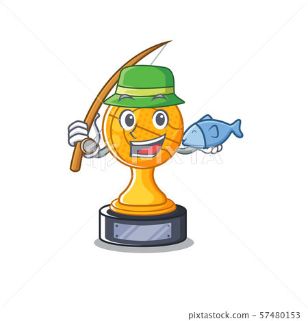 Fishing basketball trophy character shaped on cartoon Fishing basketball trophy character shaped on cartoon 57480153