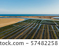 Oyster growing near Lagos, Algarve, Portugal aerial drone view 57482258