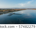 Oyster growing near Lagos, Algarve, Portugal aerial drone view 57482279