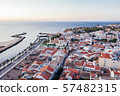Aerial drone view of central part and marina of Lagos, Algarve, Portugal at morning 57482315