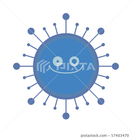 Illustration of blue cute bacterium with mischievous expression Illustration of blue cute bacterium with mischievous expression 57483470