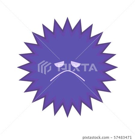Illustration of purple cute bacterium with weak expression Illustration of purple cute bacterium with weak expression 57483471