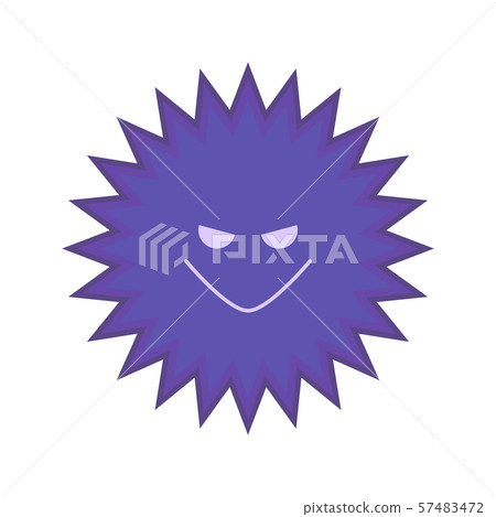 Illustration of purple cute bacterium with mischievous expression Illustration of purple cute bacterium with mischievous expression 57483472